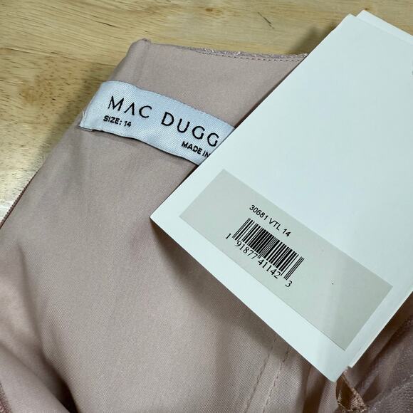 Mac Duggal NWT Sheer Neckline Illusion Sleeve Midi Dress Embroidered Size 14 - Picture 5 of 8